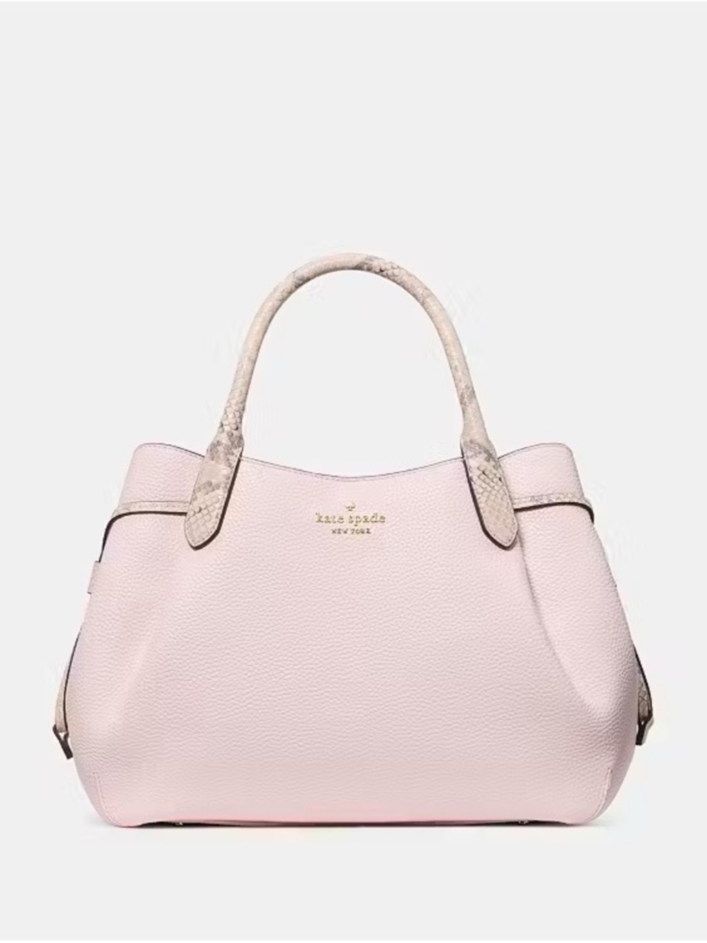 Kate Spade Dumpling Snake Embossed Large Satchel Shimmer Pink